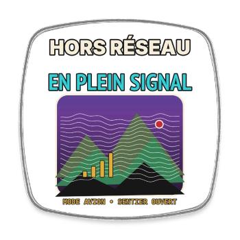 Montagnes au Plein Signal Graphique - Magnet carré - blanc - Devant