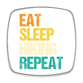 Hiking Mountain Trail Backpacking Outdoors Poaching - Square fridge magnet - white - Front