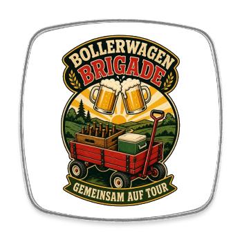 Bollerwagen Brigade Auf Tour Shirt - Viereckiger Kühlschrankmagnet - Weiß - Vorne