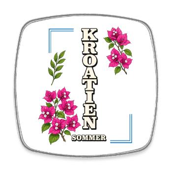 Kroatien Sommer mit Bougainvillea-Blüten - Viereckiger Kühlschrankmagnet - Weiß - Vorne
