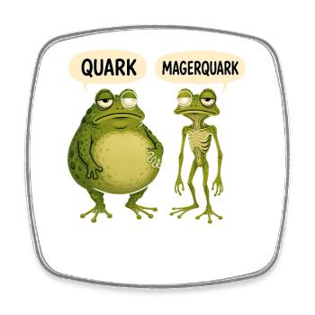 Quark Magerquark Lustige Frösche Für Froschfans - Viereckiger Kühlschrankmagnet - Weiß - Vorne