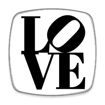 T-shirt iconique au design pop art d’amour - Magnet carré - blanc - Devant