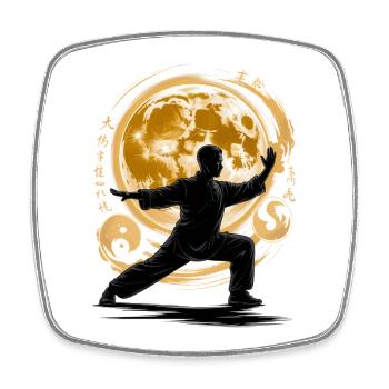 Tai Chi Zen Meditation – Chi Qigong Training - Square fridge magnet - white - Front
