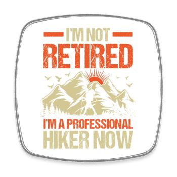 Hiking Mountain Trail Backpacking Outdoors Retired - Viereckiger Kühlschrankmagnet - Weiß - Vorne