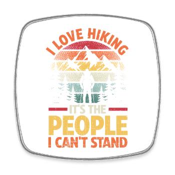 Hiking Mountain Trail Backpacking Outdoors Poaching - Square fridge magnet - white - Front