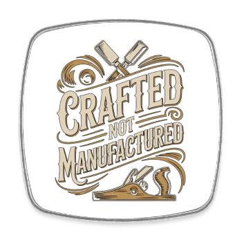 Ébéniste Artisan Pas Menuisier Fabriqué - Magnet carré - blanc - Devant