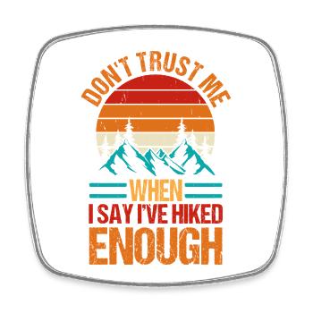 Hiking Mountain Trail Backpacking Outdoors Poaching - Square fridge magnet - white - Front