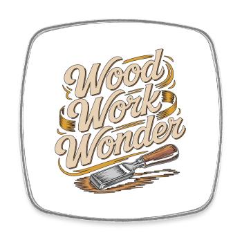 Cabinet Maker Wood Work Wonder Cabinet Expert - Square fridge magnet - white - Front