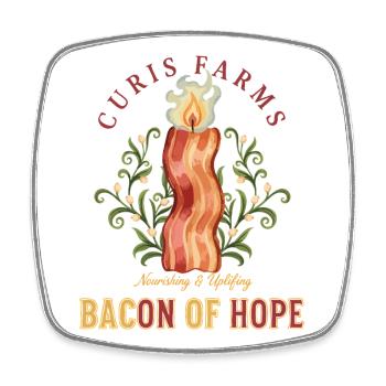 Breakfast Bacon Of Hope Funny Brunch Coffee Food - Square fridge magnet - white - Front