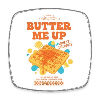 Breakfast Butter Me Up Funny Brunch Coffee Bacon - Square fridge magnet - white - Front
