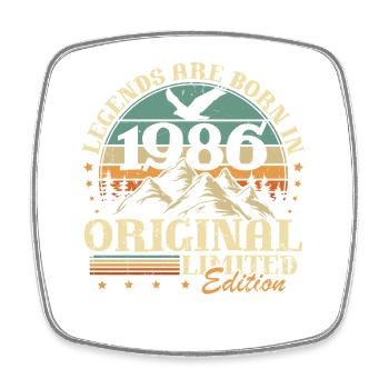 Legends 1986 Vintage 40th Birthday Gift - Square fridge magnet - white - Front