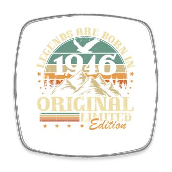 Legends 1946 Vintage 80th Birthday Gift - Square fridge magnet - white - Front