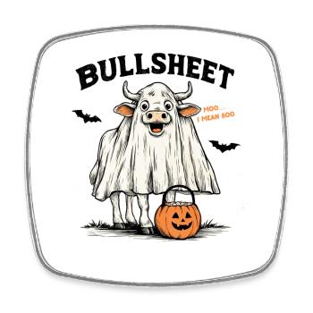 Cow Halloween Outfit Funny Pun Farm - Square fridge magnet - white - Front