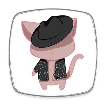 Dance cat - Square fridge magnet - white - Front