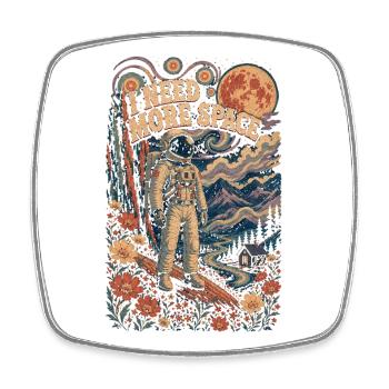 I Need More Space - Square fridge magnet - white - Front