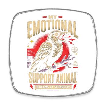 Soutien émotionnel crie Raven - Magnet carré - blanc - Devant