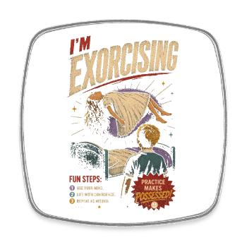J’exorcise : humour d’auto-assistance - Magnet carré - blanc - Devant
