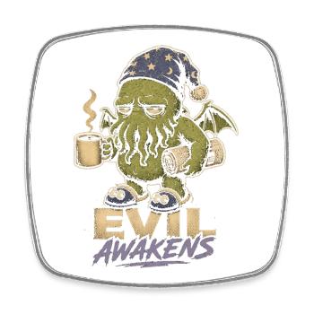 Evil Awakens: Cosmic Coffee - Square fridge magnet - white - Front