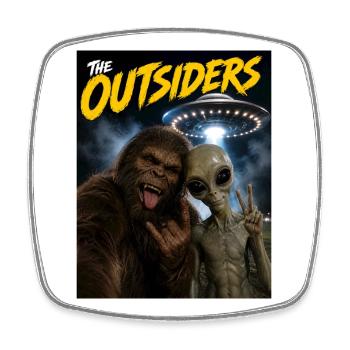 Monsters United: Night Flight - Square fridge magnet - white - Front