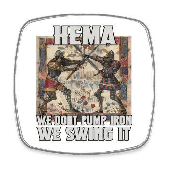 Champion HEMA Armure médiévale et combat - Magnet carré - blanc - Devant