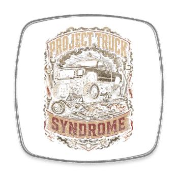 Rolling Coal Project Truck Syndrome - Square fridge magnet - white - Front