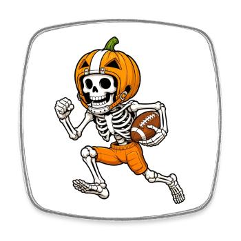 Halloween, America Football, Skeleton - Magnet carré - blanc - Devant