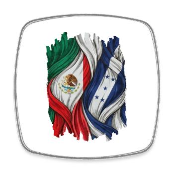 Proud of the flags of Mexico and Honduras - Square fridge magnet - white - Front