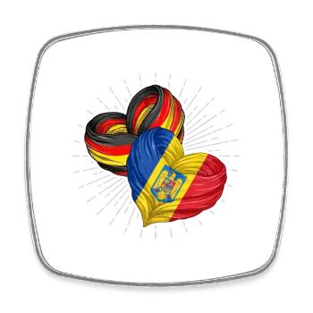 Amitié entre l’Allemagne et la Roumanie - Magnet carré - blanc - Devant