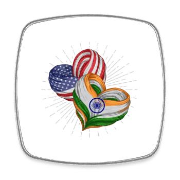 Amitié entre les États-Unis et l’Inde - Magnet carré - blanc - Devant