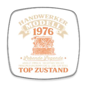 50. Geburtstag Handwerker Modell 1976 - Viereckiger Kühlschrankmagnet - Weiß - Vorne