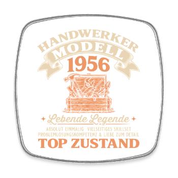 70. Geburtstag Handwerker Modell 1956 - Viereckiger Kühlschrankmagnet - Weiß - Vorne