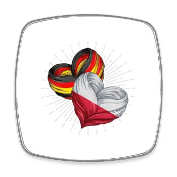 Amitié entre l’Allemagne et la Pologne - Magnet carré - blanc - Devant