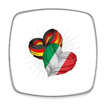 Amitié entre les drapeaux allemands - Magnet carré - blanc - Devant