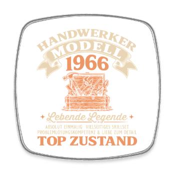 60. Geburtstag Handwerker Modell 1966 - Viereckiger Kühlschrankmagnet - Weiß - Vorne