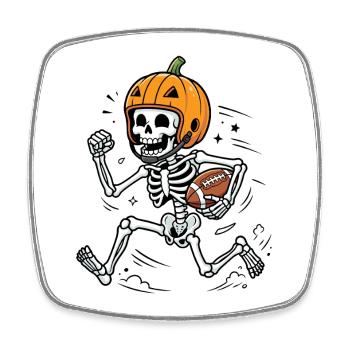 Halloween, America Football, Skeleton - Square fridge magnet - white - Front