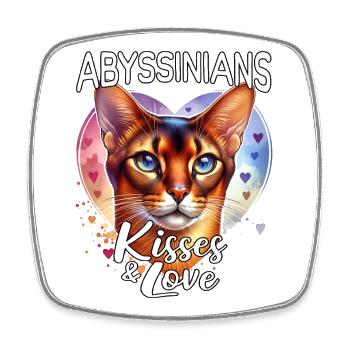 Amour des chats abyssiniens - Magnet carré - blanc - Devant