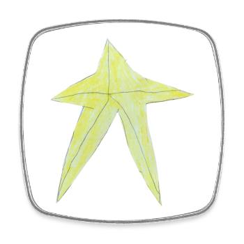 Dessin de l’étoile jaune - Magnet carré - blanc - Devant