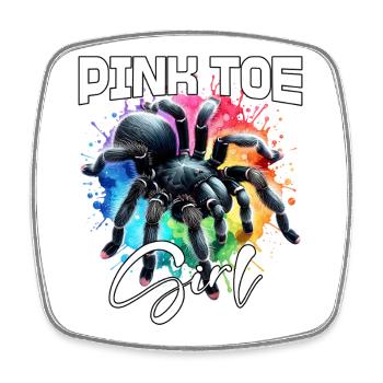 Pinktoe Rosafuss Tarantula Girl - Square fridge magnet - white - Front