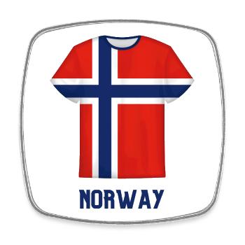 Maillot de football norvégien – Drapeau - Magnet carré - blanc - Devant