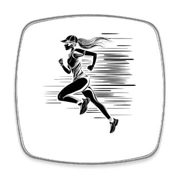 Dessin du coureur - Magnet carré - blanc - Devant