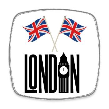 London - Square fridge magnet - white - Front