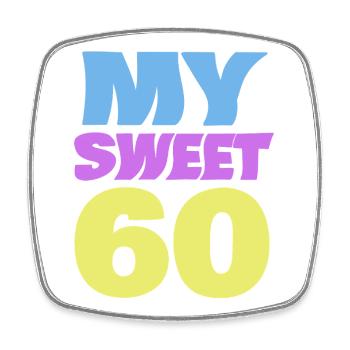 sweet 60 - Square fridge magnet - white - Front