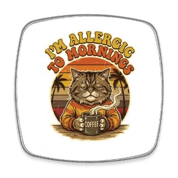 Chat, je suis allergique à Morgende - Magnet carré - blanc - Devant
