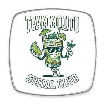 Barman de cocktails Mojito pour enterrement de vie de garçon - Magnet carré - blanc - Devant