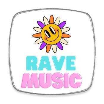 Sunshine Rave Music Néon Design - Magnet carré - blanc - Devant