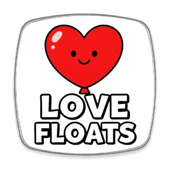 Love Floats Heart Mascot Graphic - Square fridge magnet - white - Front