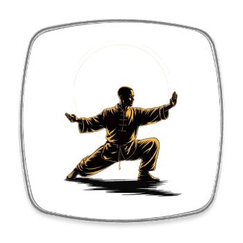 Tai Chi Zen Meditation – Chi Qigong Training - Square fridge magnet - white - Front