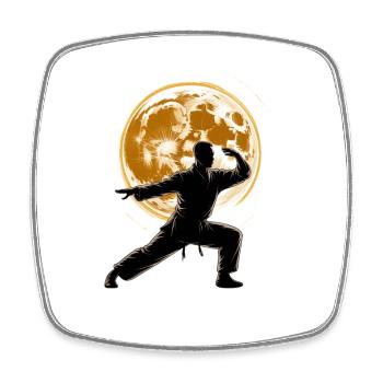 Tai Chi Zen Meditation – Chi Qigong Training - Square fridge magnet - white - Front