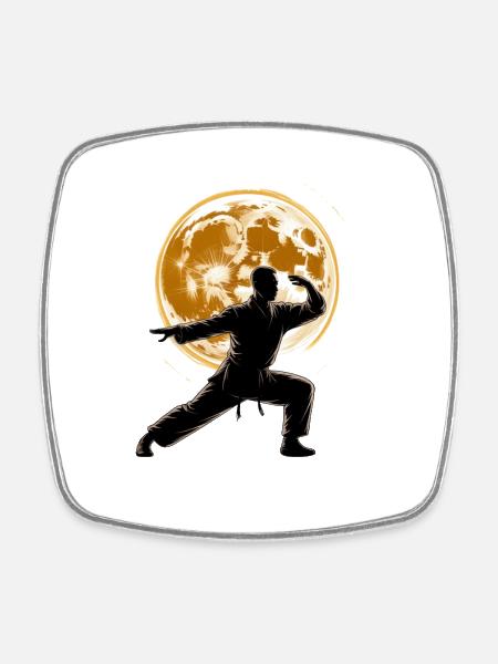 Méditation Zen du Tai Chi – Entraînement au Chi Qigong - Magnet carré - blanc
