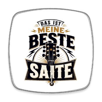 Gitarre - Das ist meine beste Saite - Viereckiger Kühlschrankmagnet - Weiß - Vorne